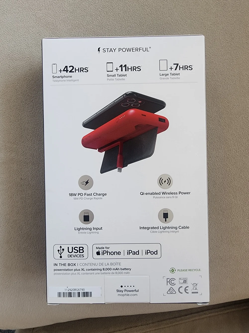 Supreme x Mophie Powerstation Plus XL Red SS21 8000mAh + Stickers